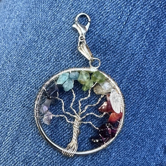 Tree of life Silver color and semi precious stones. Wire jewelry or decor - Picture 4 of 7